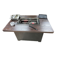 Barbecue à gaz coréen 2 en 1 de 655mm, sans fumée, intérieur, avec dessus de table, hot pot intégré