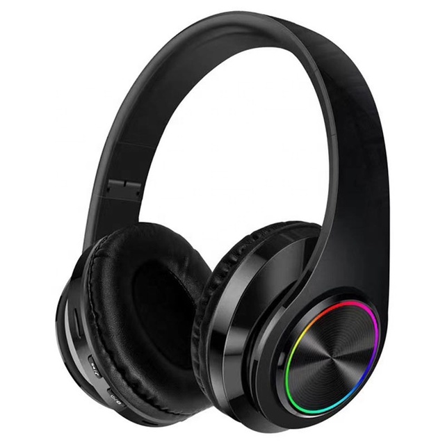 Wireless Headset Handfree Colorful Luminous Over Ear Foldable Support Sd Card Fm B39 Earbuds Microphone Hifi Stereo Earphone
