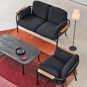 Ensemble de canapés d'extérieur en alliage d'aluminium en forme de L, résistant à l'eau, pour villa, cour, hôtel, maison d'hôtes - Product Image 1