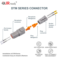 Kit de connecteurs Deutsch DTM JRready ST6332, connecteurs DTM étanches gris 2, 3, 4, 6, 8, 12 broches, taille 20, contact solide 16-22AWG.