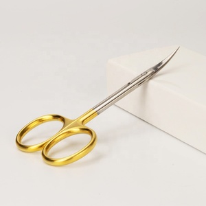 Tijeras para cutículas de acero inoxidable rusas para manicura de uñas profesional afilada dorada de alta calidad - Product Image 3