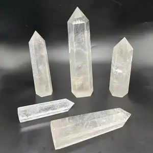 Cristaux de tour de pierres précieuses en vrac en gros pierres de guérison grande pointe de baguette de cristal de tour de quartz clair