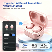Écouteurs sans fil de traduction IA, portables et invisibles, pour le sommeil, avec application personnalisée, musique de sommeil, casque Bluetooth pour dormeurs latéraux