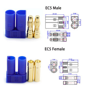 Комплект разъемов Amass EC2 EC3 EC5 (штекер/гнездо) для RC-аккумуляторов, клеммы типа «пуля», адаптеры для пайки, разъемы типа «банан», для печатных плат, 500В 15А - Product Image 6