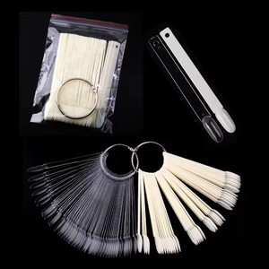 50 pièces de bâtonnets transparents en forme d'éventail pour échantillon de couleur d'ongles, outil de présentation et d'entraînement pour vernis à ongles, palette pour salon de manucure - Product Image 4