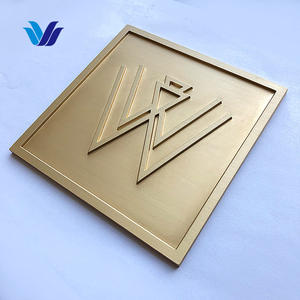 HONGSEN Custom Engraved Solid Cast Bronze Brass Plate 3D Company Logo Metal Wall Plaques Signs Brass <strong>Signage</strong> - Product Image 2