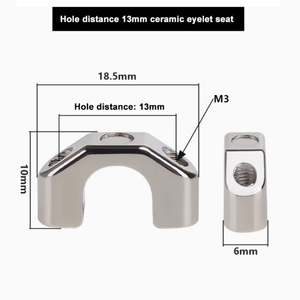 Guide de fil pour machine à tresser 630, œillet en céramique de zircone poli miroir, 4,2 mm, avec support métallique, distance entre les trous 13 mm, SG CG1003-2 - Product Image 3