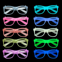 Ychon nouveauté fête décoration néon couleur lunettes danse fête drôle veilleuse brillant couleur changeante lunettes cadre accessoires