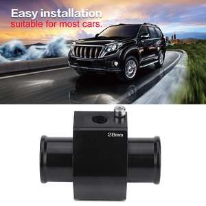 ท่อเชื่อมต่อหม้อน้ำอลูมิเนียมอัลลอยด์ อะไหล่รถยนต์ ตัวแปลงเกจวัดอุณหภูมิน้ำ พร้อมแคลมป์ 2 ตัว - Product Image 3