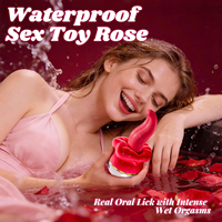 Vibrateur sexuel en silicone en forme de rose avec 10 modes de stimulation et de léchage du point G pour femmes