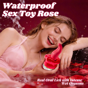 Vibrateur étanche Rose pour femmes avec fonctions de poussée et de léchage (10 modes), stimulateur du point G/clitoris, pour usage anal et <span class=keywords><strong>en</strong></span> <span class=keywords><strong>couple</strong></span> - Product Image 5