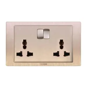 SIASE 250V 2 gang switched double wall universal socket