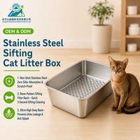 Litière pour chat entièrement fermée de style couloir, anti-éclaboussures, désodorisante, avec couvercle rabattable, toilette surélevée pour chat, fournitures pour animaux de compagnie en gros OEM/ODM