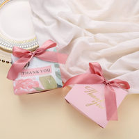 Vente en gros Sac cadeau de remerciement pliable Petite boîte en papier design à la mode Boîtes de faveur de mariage personnalisées, luxueuses et imprimées