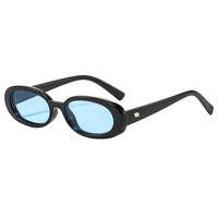 LBA 89331 Lunettes de soleil ovales tendance vintage de haute qualité à imprimé léopard, verres et monture en PC UV400, chic, petites, pour femmes et hommes