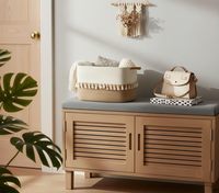 Panier de rangement en corde de coton tressée B&L, lot de 3, écologique, multifonctionnel, rectangulaire, avec poignée, polyvalent