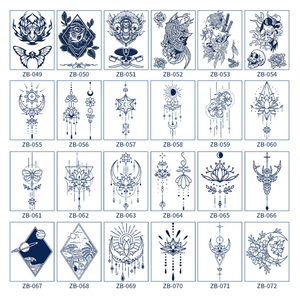 Pegatinas de tatuaje semipermanentes a prueba de agua a base de plantas grandes diseños <span class=keywords><strong>pequeños</strong></span> jugo de frutas a base de hierbas no tóxico <span class=keywords><strong>manga</strong></span> corporal eventos arte - Product Image 4