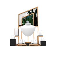 SESI Unico monili di Cuoio Set di Visualizzazione Per Il Commercio Mostra Custom Lacca Finestra jewelry Display Stand in Metallo