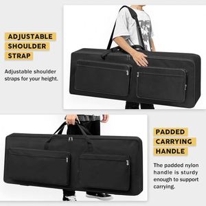 Étui pour clavier avec roulettes et bretelles réglables, sac de transport rembourré avec 4 poches pour accessoires, échantillon gratuit - Product Image 5