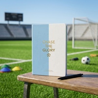 Carnet de notes de football classique avec logo personnalisé, en cuir, double couleur, sur le thème du football, pour les fans de football, cadeau d'entreprise