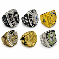 Bagues de championnat sportives personnalisées par le fabricant avec strass pour le hockey, le basketball, la boxe, bague de trophée de ligue sur mesure