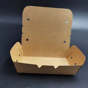 Kingwin Einweg-Schnellimbissverpackung zum Mitnehmen Kraftpapierbox mit Atemlöcher