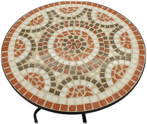 Ensemble de jardin moderne 3 pièces en mosaïque <span class=keywords><strong>avec</strong></span> <span class=keywords><strong>2</strong></span> <span class=keywords><strong>chaises</strong></span> pliées en métal et acier pour salle à manger, cuisine, hôtel, salle de bain et chambre à coucher - Product Image 6