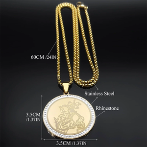 Nuevo Collar de Acero Inoxidable con Colgante de Arcángel Miguel, Accesorios de Moda - Product Image 5