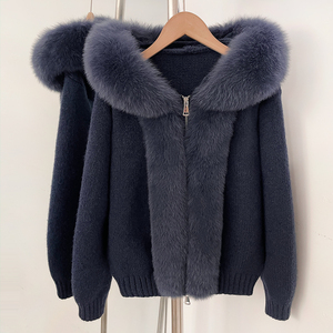Manteau de luxe OFTBUY en vraie fourrure de renard pour femme, veste à capuche en fourrure naturelle, haute qualité, chaud pour l'hiver, haut de gamme, vente en gros premium - Product Image 5