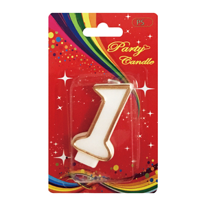 Feliz cumpleaños número velas con Color oro frontera cera digital figura número 0-9 pastel Topper Decoración - Product Image 3