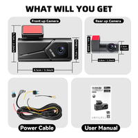Enregistreur vidéo universel 4K avec fonction HDR, capteur G, enregistreur de conduite DVR pour voiture, écran IPS 1,47 pouces, contrôle par application WIFI, caméra de voiture