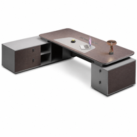 Bureau de direction inspiré des supercars, commande vocale LED, plateau en HDF E0 de 6 cm, USB Type-C US/EU, mobilier de bureau sur mesure en gros pour usine