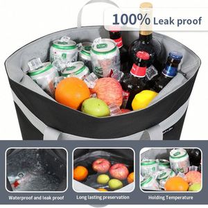 Sac isotherme portable grande capacité, écologique, idéal pour pique-nique, voyage, courses, et le transport de pizzas et de glace – Meilleures ventes - Product Image 5