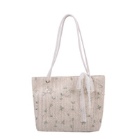 2024 nouveauté femmes Style Vintage sac à bandoulière élégant Simple nœud décoration fermeture éclair été plage sac à main pour dames