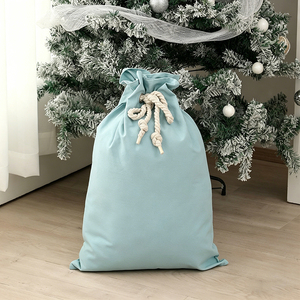 Sac de Noël en toile vierge grande capacité, sac cadeau de Noël, décoration de fête, sac de Noël à cordon pour impression personnalisée - Product Image 5