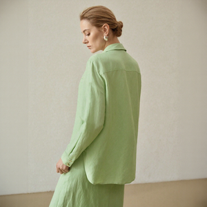 <span class=keywords><strong>Camicia</strong></span> da <span class=keywords><strong>donna</strong></span> in <span class=keywords><strong>misto</strong></span> <span class=keywords><strong>lino</strong></span> di alta qualità con bottoni e tasca sul petto |   Camicetta Comoda per il Pendolarismo, Fornitura Diretta dalla Fabbrica - Product Image 3