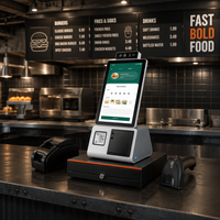Terminal POS Sentuh Kapasitif Android 10,1 Inci NFC Mesin Kasir All-in-One