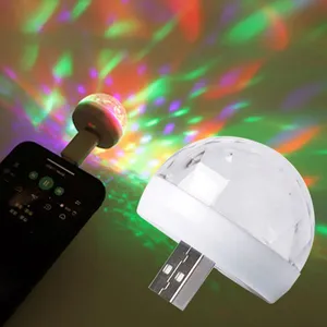 USB Мини диско Вечеринка освещение Звуковое управление DJ диско шар сцены многоцветный Рождественская вечеринка светодиодная атмосфера автомобиля стробоскоп