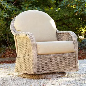 كرسي دوار من الخيزران للاستخدام الخارجي والحديقة صناعة يدوية من Audu