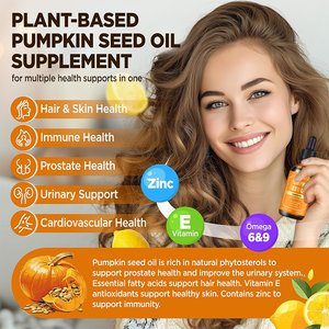 Complément alimentaire liquide <span class=keywords><strong>3</strong></span>-en-1 à l'huile de graines de citrouille, saveur citron naturel, sans sucre, végétalien, avec palmier nain et zinc, marque privée OEM - Product Image 2