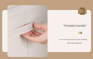 For Modern Rectangle Foldable Cotton <b>Linen</b> Injection-Molded Clothes Organizer Bags 24L Large Capacity Fabric <b>Storage</b> <b>Boxes</b> - Product Image 3