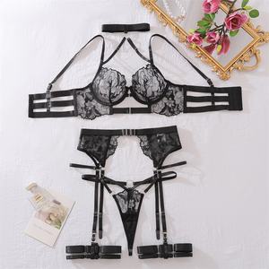 Lady Stickerei Versuchung Sammeln Intimates Stickerei Sexy Weiße Unterwäsche Transparente Schwarze Reife Dessous - Product Image 3