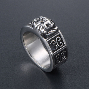 Lion Head Men's <b>Titanium</b> Steel <b>Ring</b> SA645 Fashion Jewelry Gift Accessory - Product Image 3