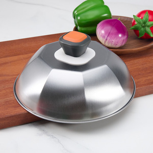 Dôme de cuisson en acier inoxydable de 9 pouces pour faire fondre le fromage, avec poignée résistante à la chaleur, pour gril, plaque de cuisson et couvercles plats - Product Image 2