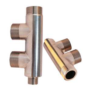 Componentes Personalizados YOD, Serviço de Usinagem CNC de Precisão, Tubo Coletor de Aço Inoxidável 3/<span class=keywords><strong>4</strong></span>, Entrada <span class=keywords><strong>4</strong></span> Vias, Conexão <span class=keywords><strong>1</strong></span>/<span class=keywords><strong>2</strong></span> NPT 304 SS - Product Image 3