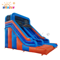 WINSUN Toboggan Gonflable Commercial de Luxe Personnalisé avec Trampoline et Piscine à Sec pour Location et Événements