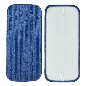 最畅销的毛巾布硬木地板拖把头笔芯，适用于Swiffer湿喷射拖把11.8 * 5.3英寸清洁拖把垫