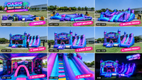 Château gonflable commercial personnalisé sur le thème du K-pop, avec toboggan, pour enfants, idéal pour la location événementielle