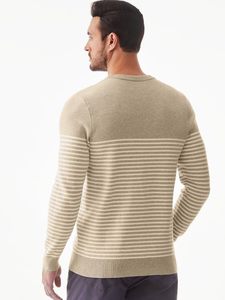 <span class=keywords><strong>Maglione</strong></span> da <span class=keywords><strong>uomo</strong></span> Casual <span class=keywords><strong>Slim</strong></span> <span class=keywords><strong>Fit</strong></span> a girocollo a righe lavorato a maglia a maniche lunghe top con Logo caldo con scritta autunnale - Product Image 3