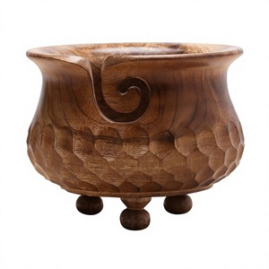 Bol à fil en bois AZ ENTERPRISES, design simple et rond, portable, 15 cm, épaisseur 5 mm, fourniture artisanale durable pour le tricot à la main - Product Image 4